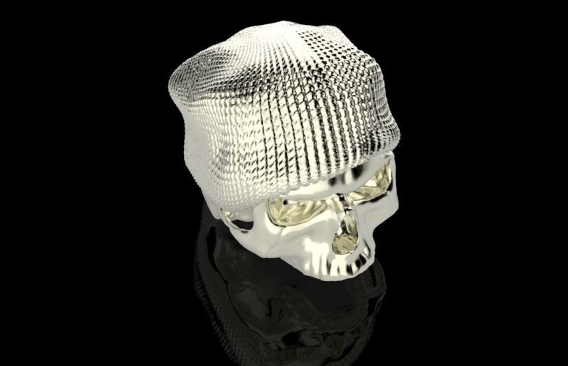 Realistic Angry man skull ski snowboard hat 3d printable  3D print model_16