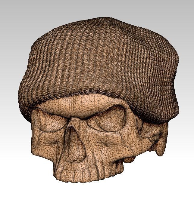 Realistic Angry man skull ski snowboard hat 3d printable  3D print model_7