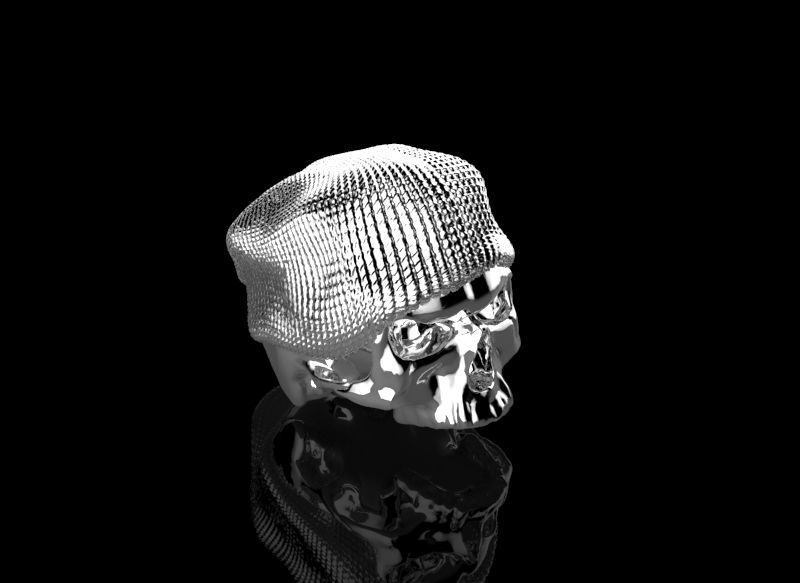 Realistic Angry man skull ski snowboard hat 3d printable  3D print model_2