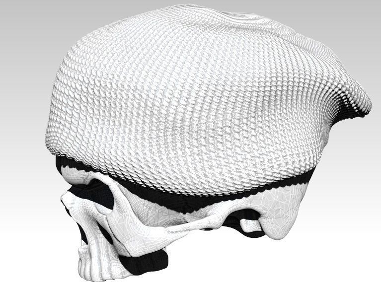 Realistic Angry man skull ski snowboard hat 3d printable  3D print model_6