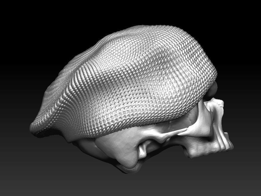 Realistic Angry man skull ski snowboard hat 3d printable  3D print model_10