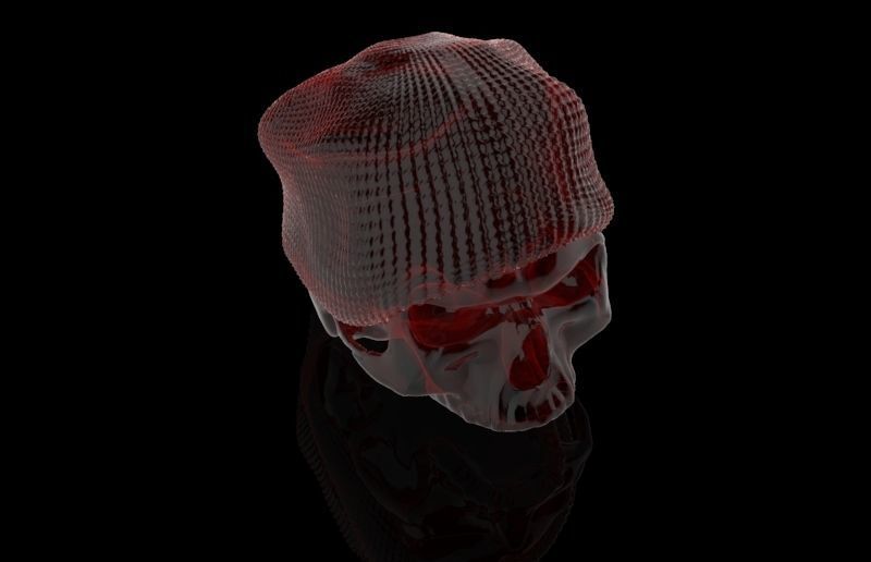 Realistic Angry man skull ski snowboard hat 3d printable  3D print model_18