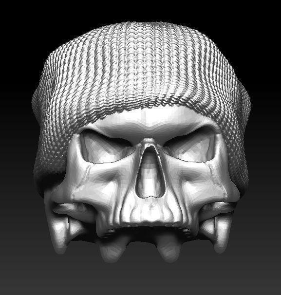 Realistic Angry man skull ski snowboard hat 3d printable  3D print model_9