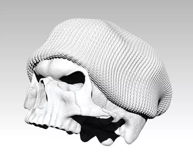 Realistic Angry man skull ski snowboard hat 3d printable  3D print model_0