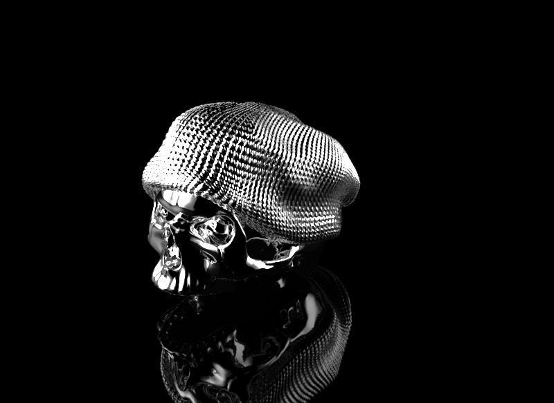 Realistic Angry man skull ski snowboard hat 3d printable  3D print model_1