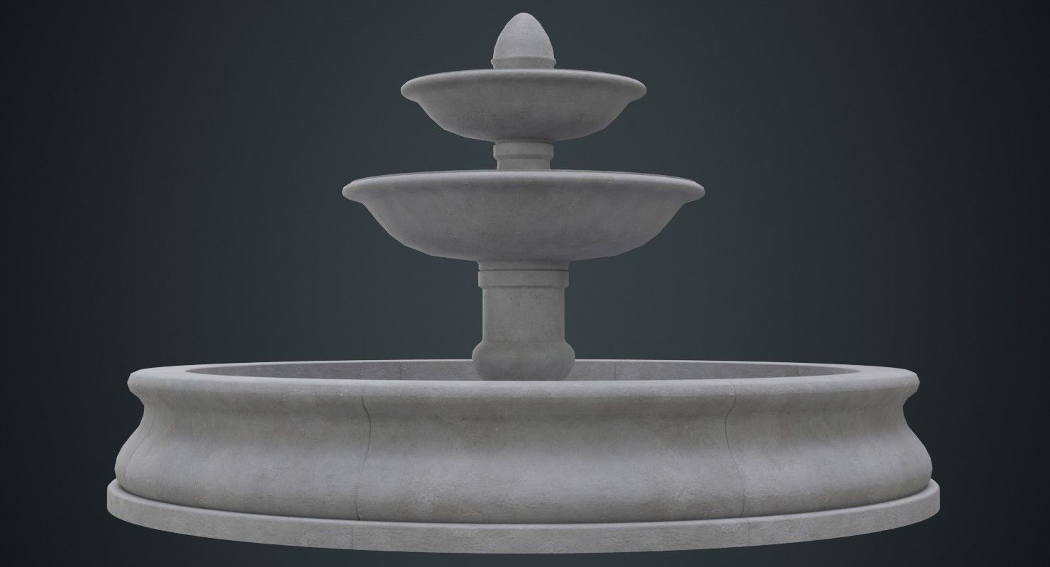 Fountain 1A Low-poly 3D model_3
