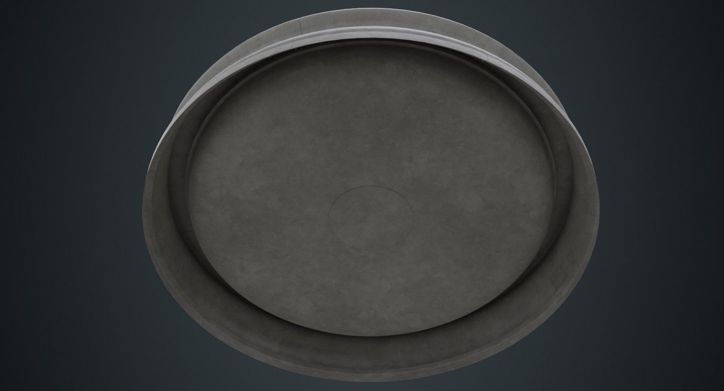 Fountain 1A Low-poly 3D model_4