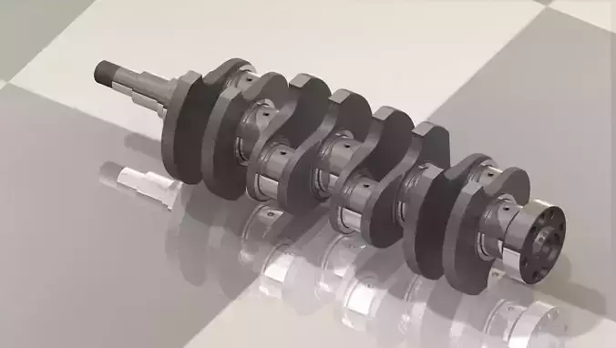 Crankshaft engine Free 3D model