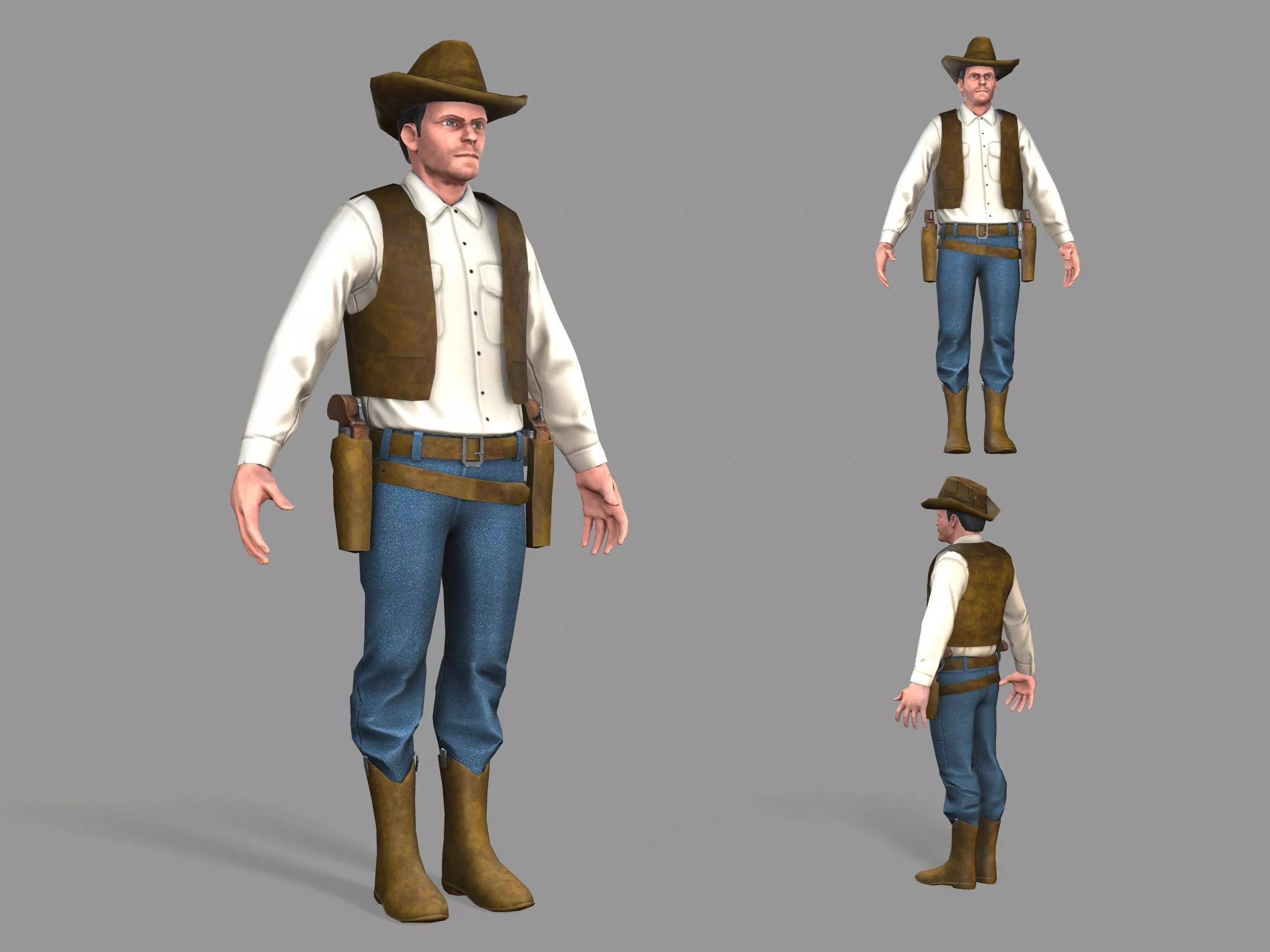 Cowboy Low-poly 3D model