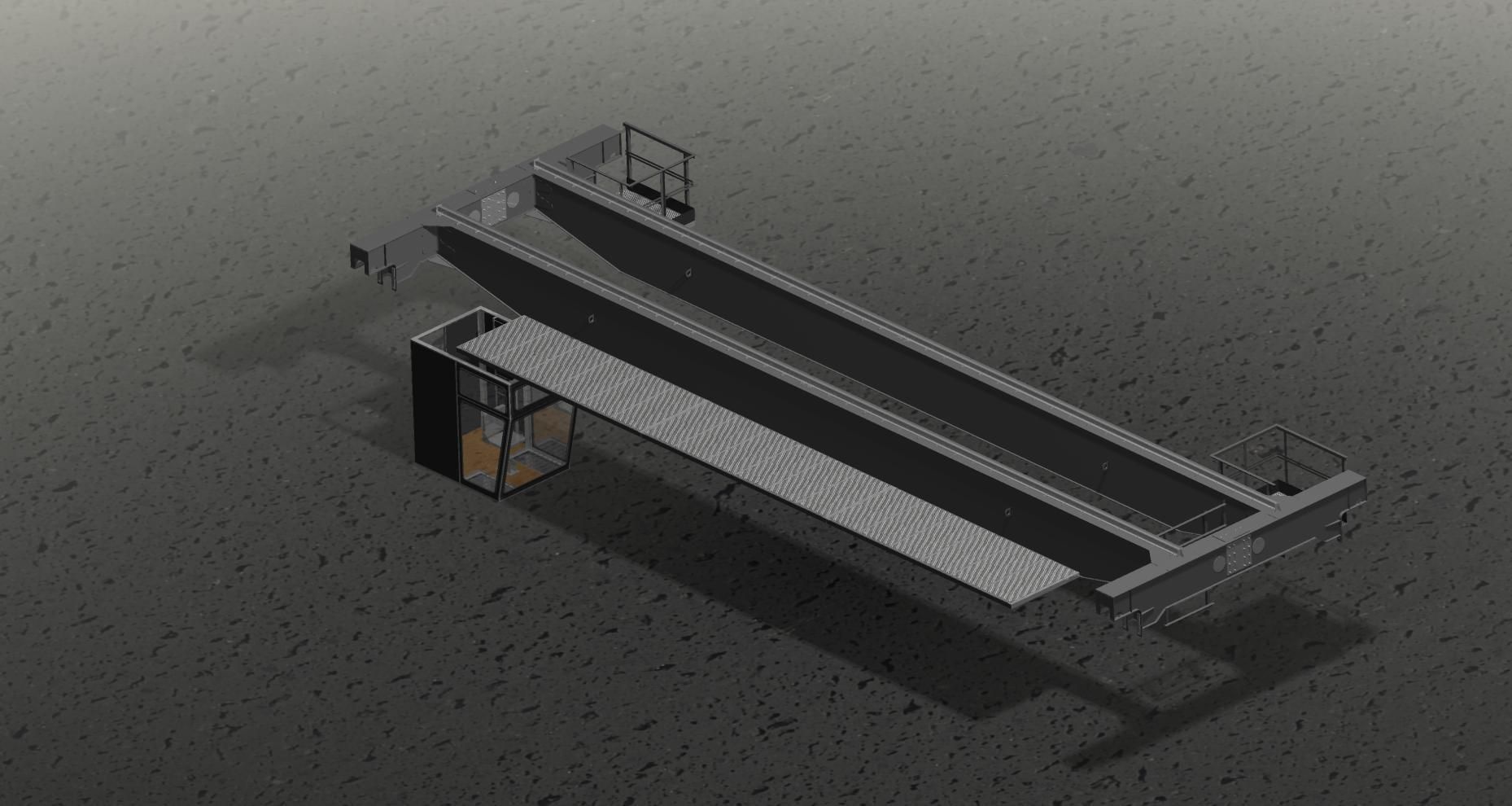 Frame of the bridge crane Free 3D model_1