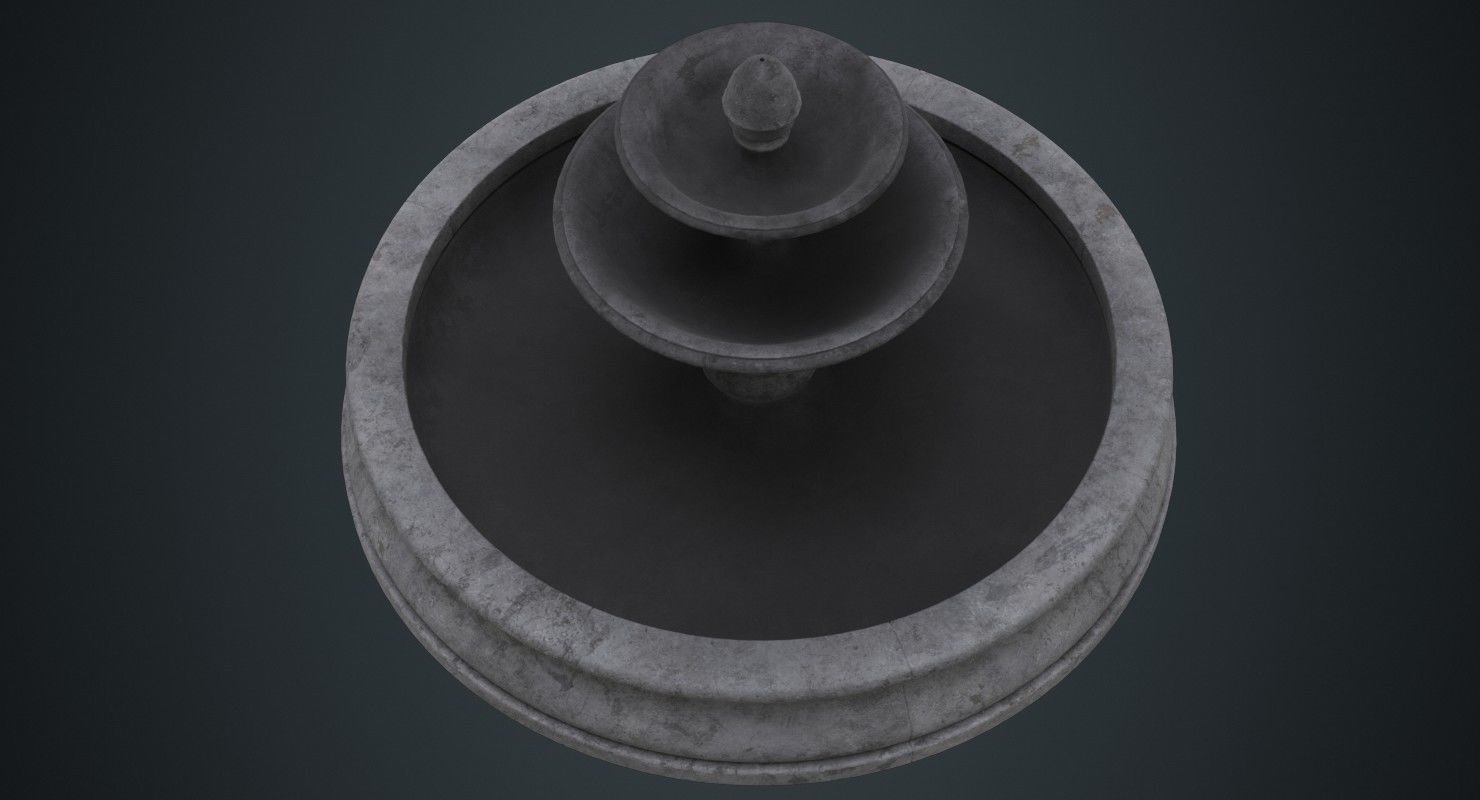 Fountain 1B Low-poly 3D model_2