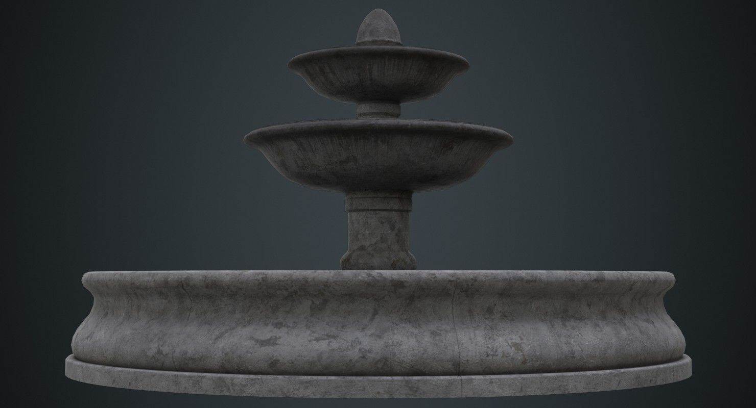 Fountain 1B Low-poly 3D model_3