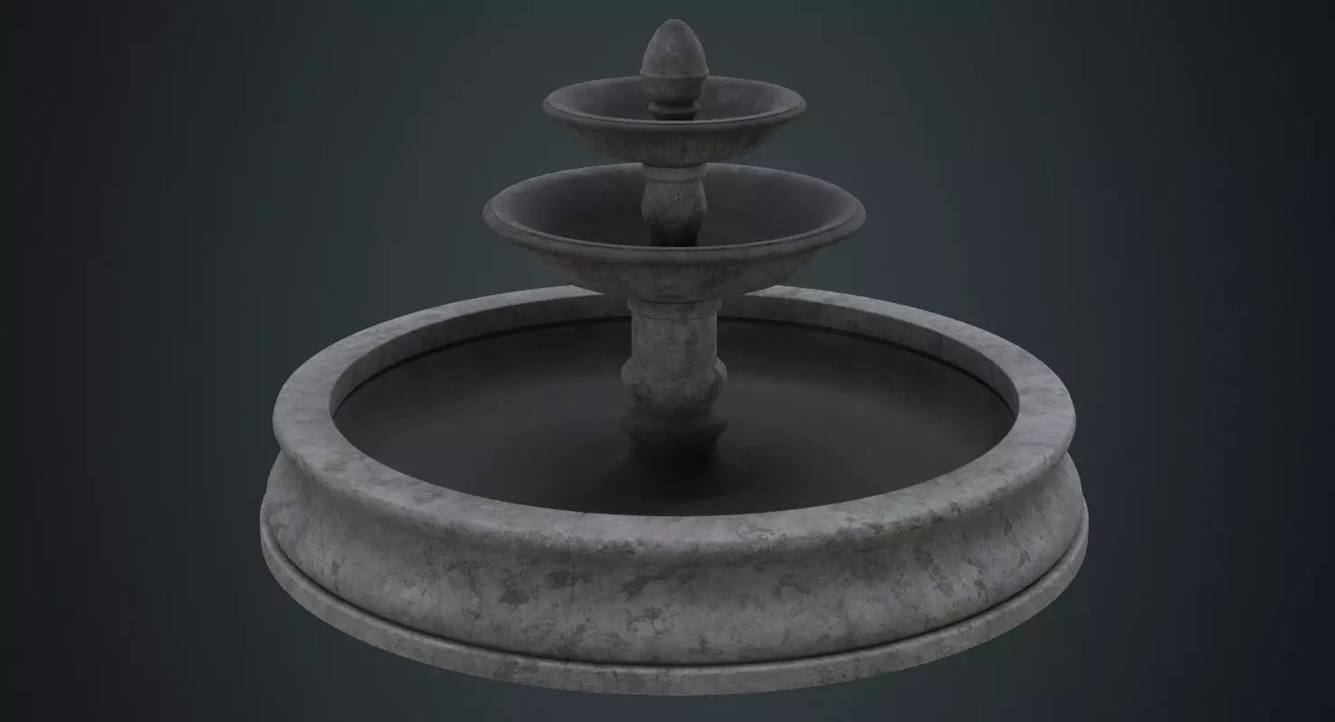 Fountain 1B Low-poly 3D model_0