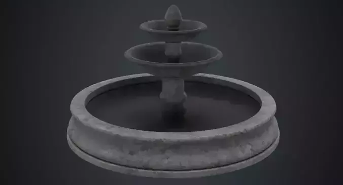Fountain 1B Low-poly 3D model
