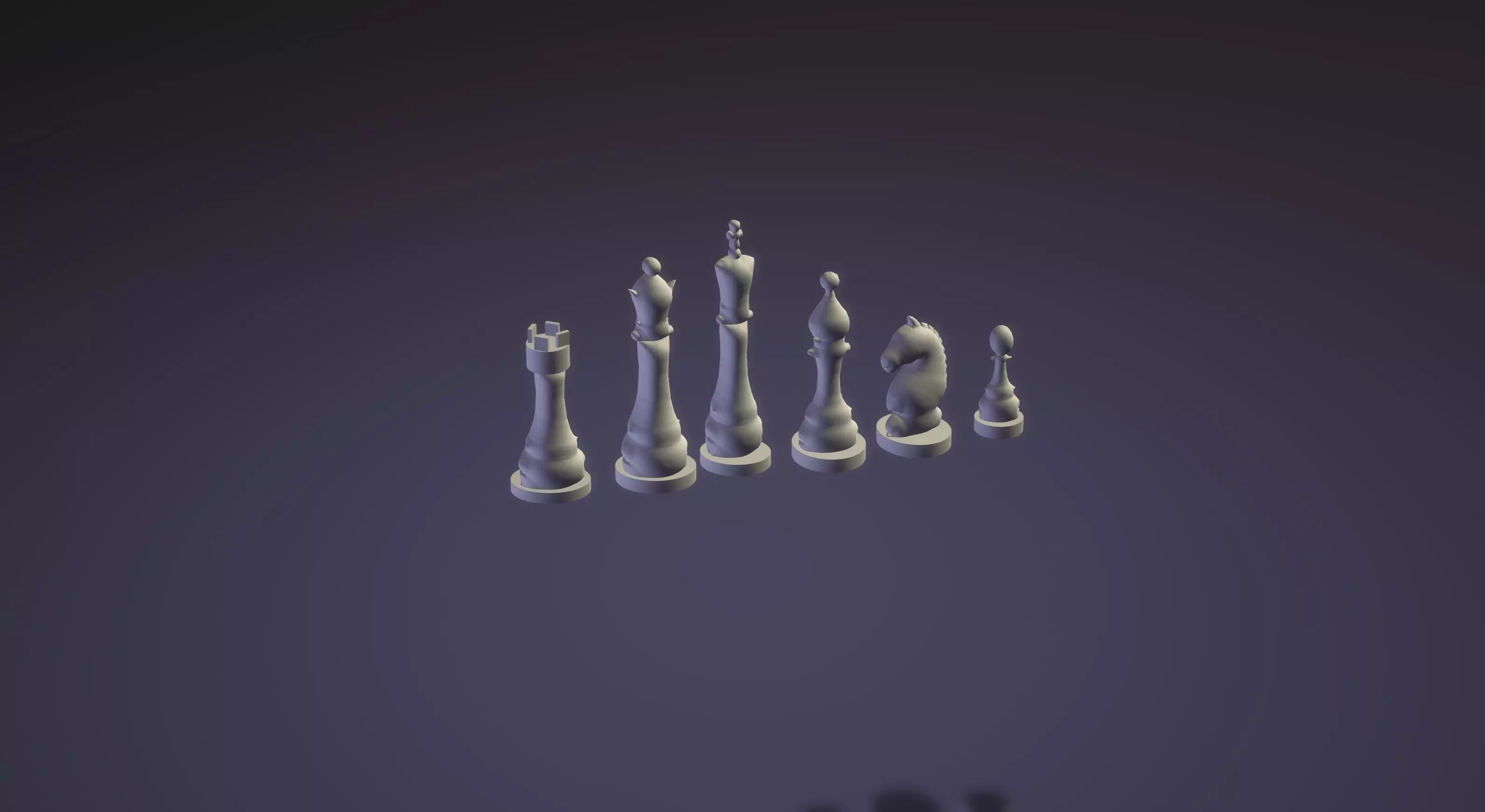 Chess white pawns 3D model_0