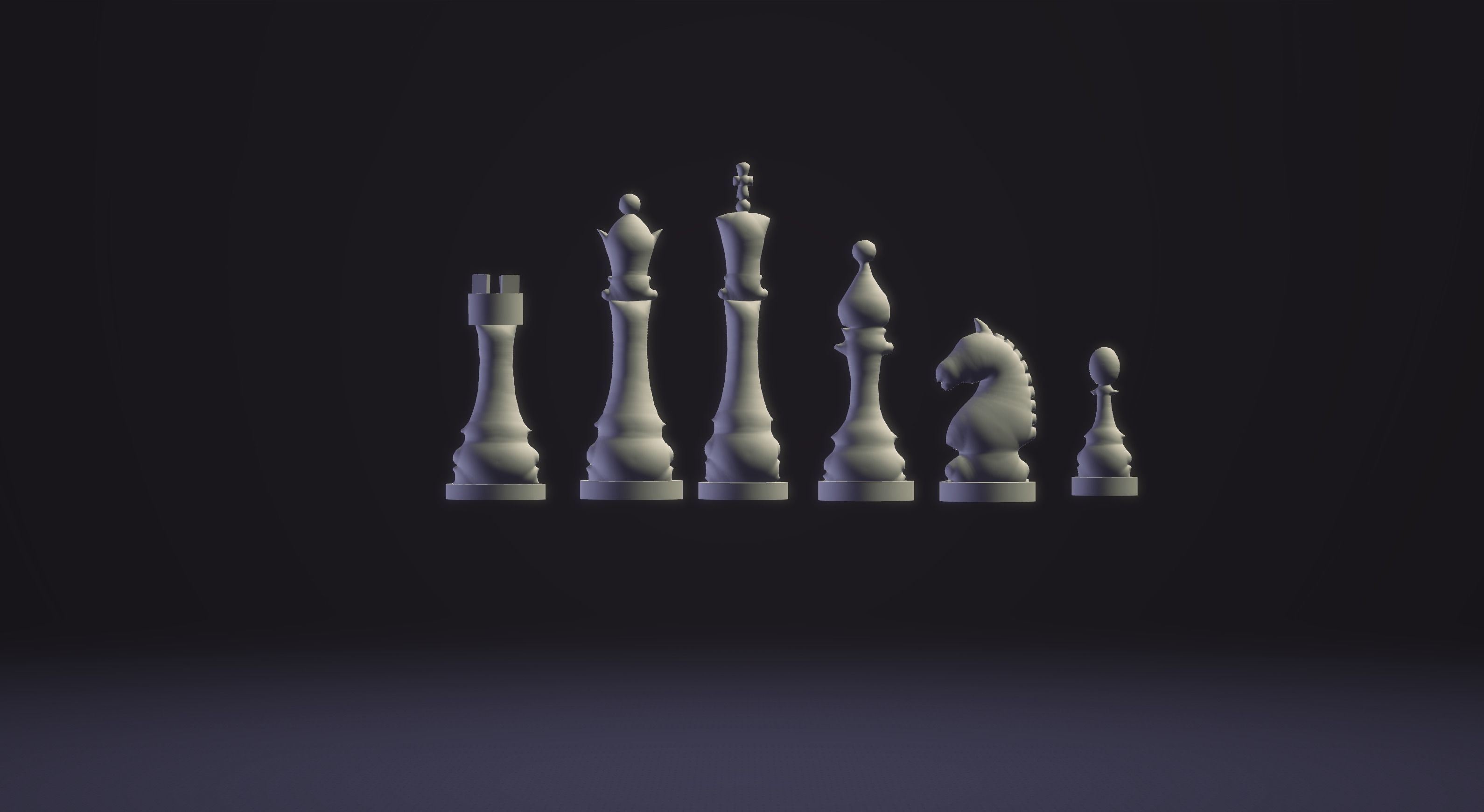 Chess white pawns 3D model_4