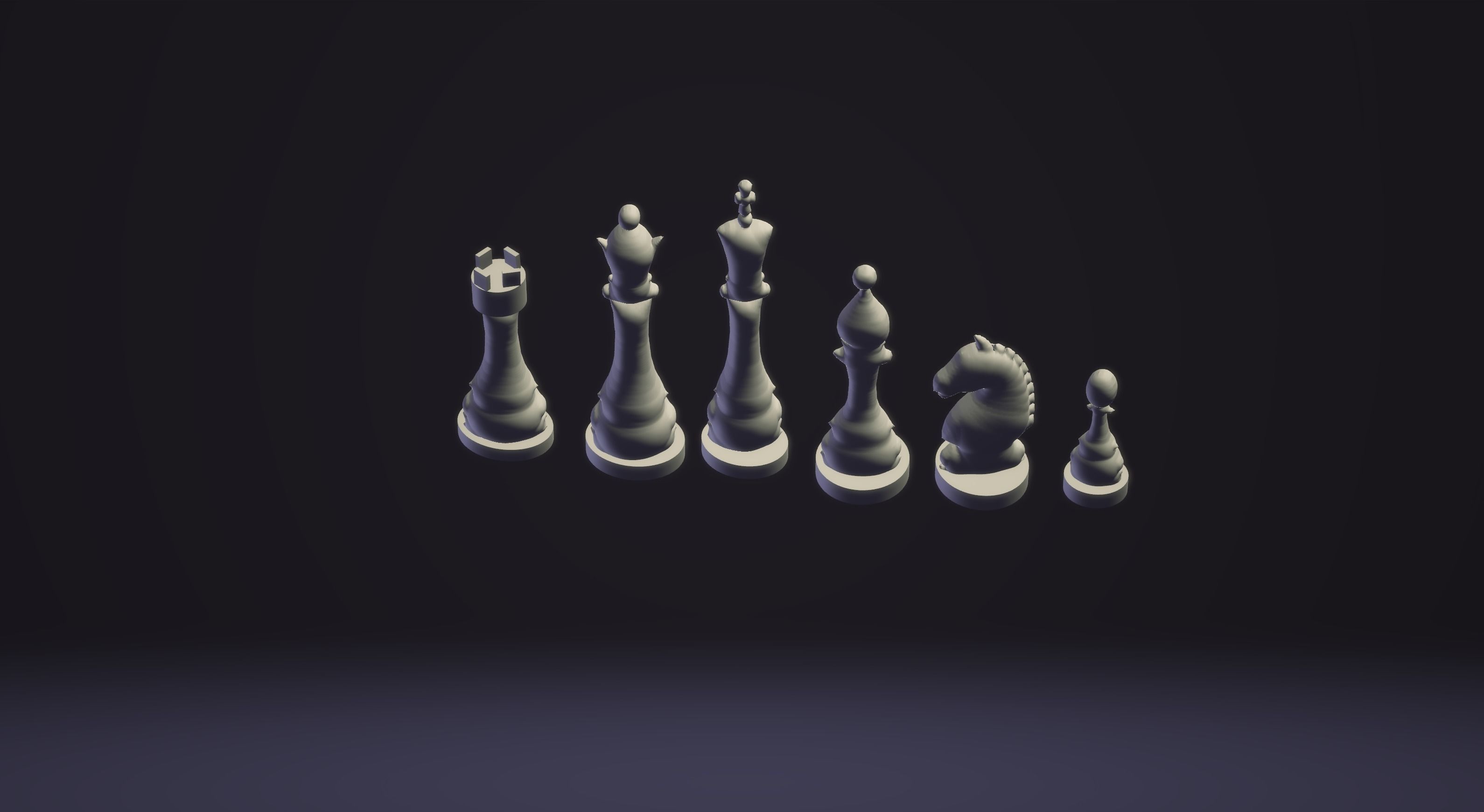 Chess white pawns 3D model_5
