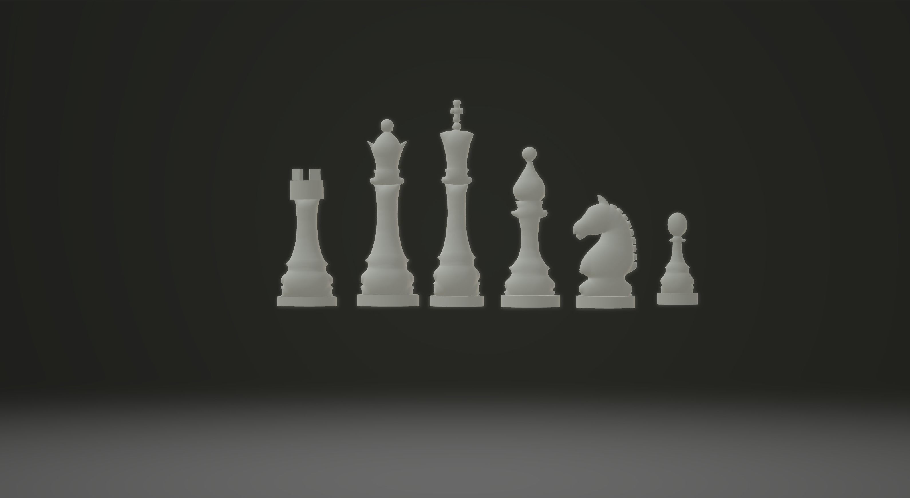 Chess white pawns 3D model_2