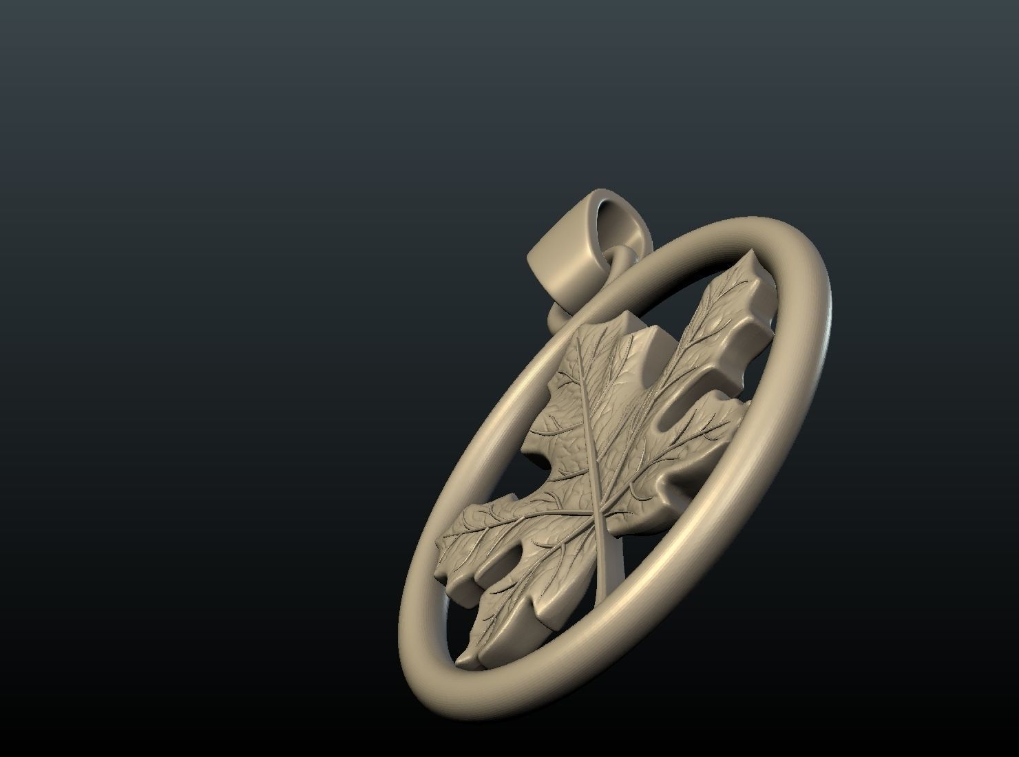 Maple Pendant 3D print model_10