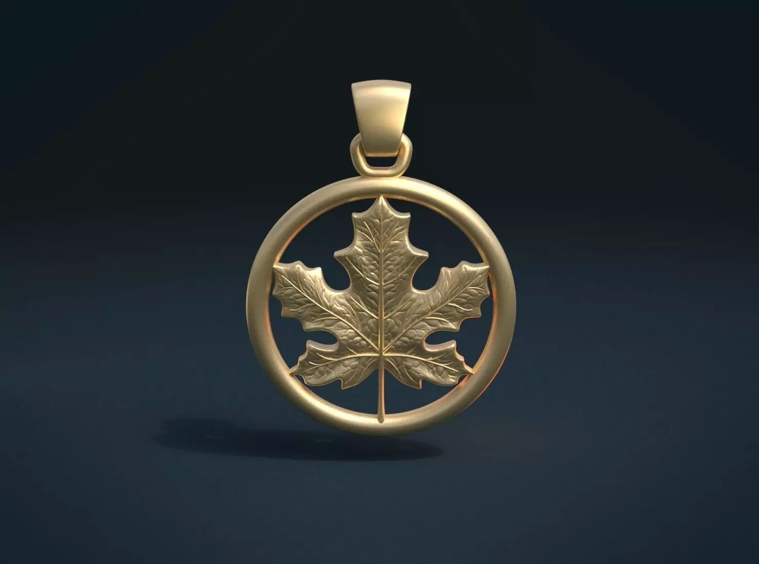 Maple Pendant 3D print model_0