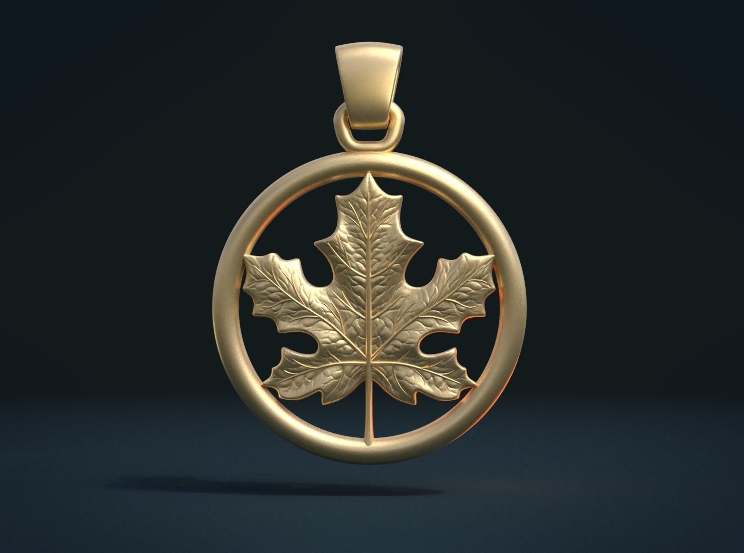 Maple Pendant 3D print model_3