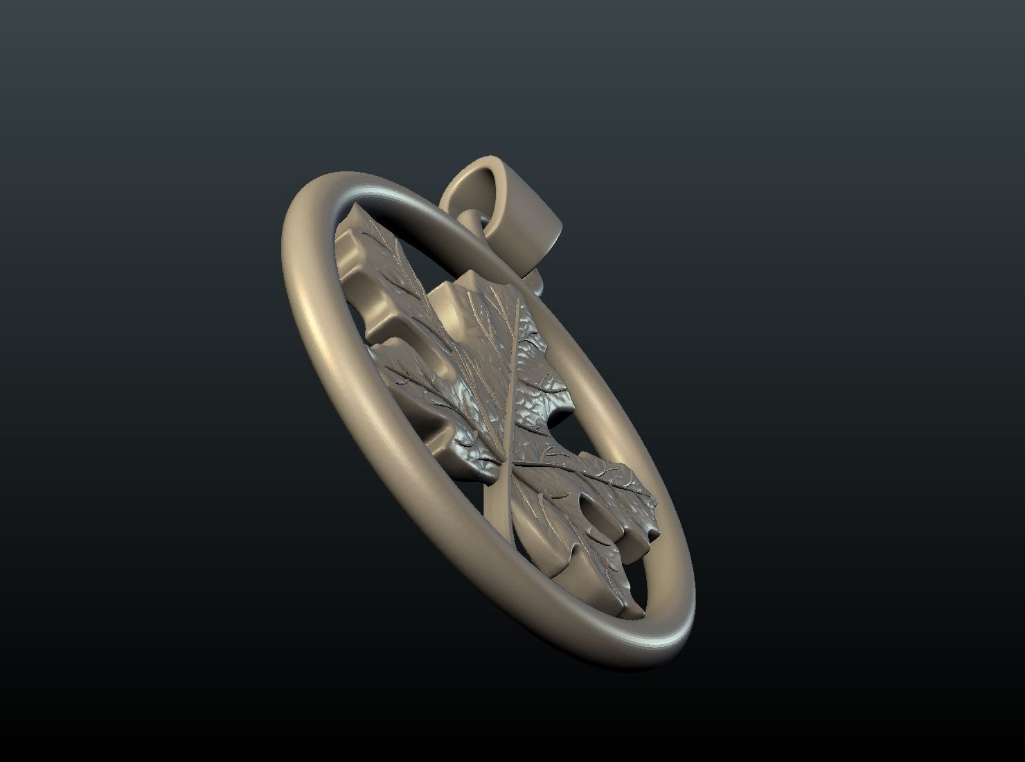 Maple Pendant 3D print model_11