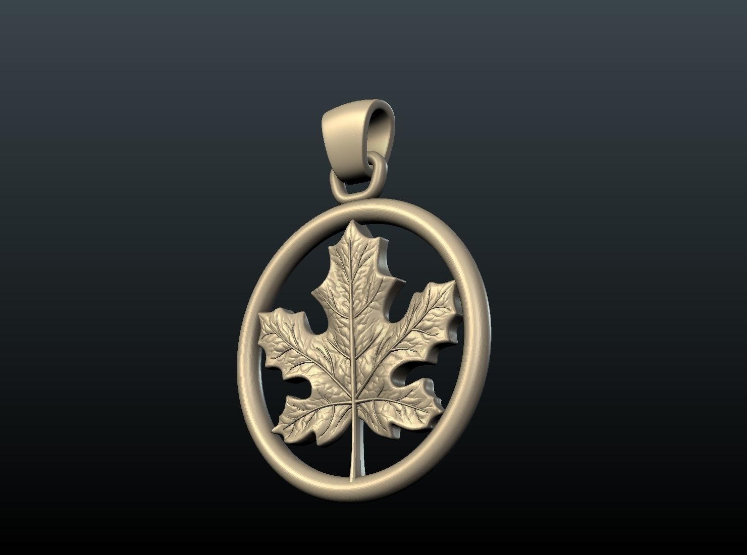 Maple Pendant 3D print model_8