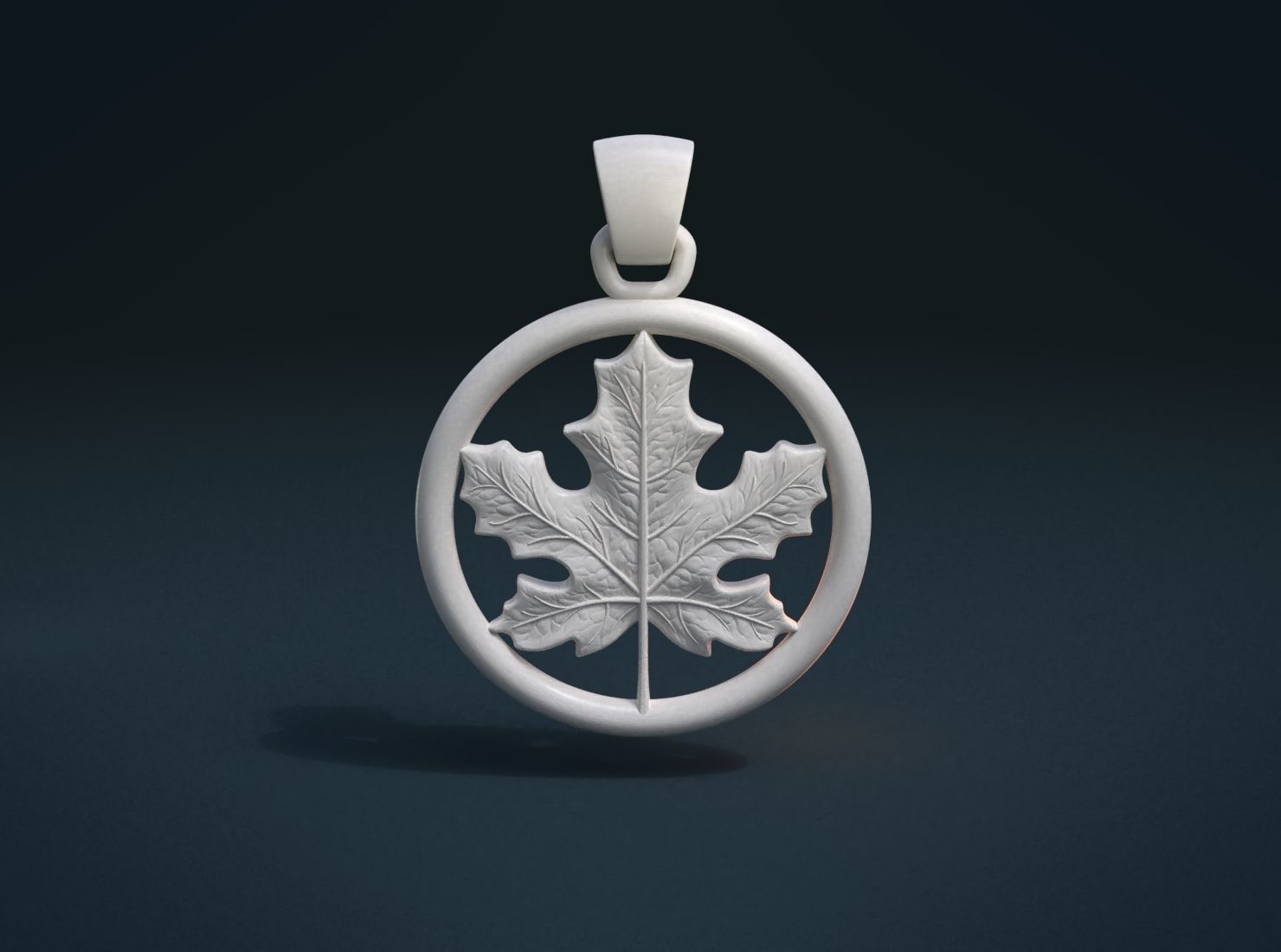 Maple Pendant 3D print model_4