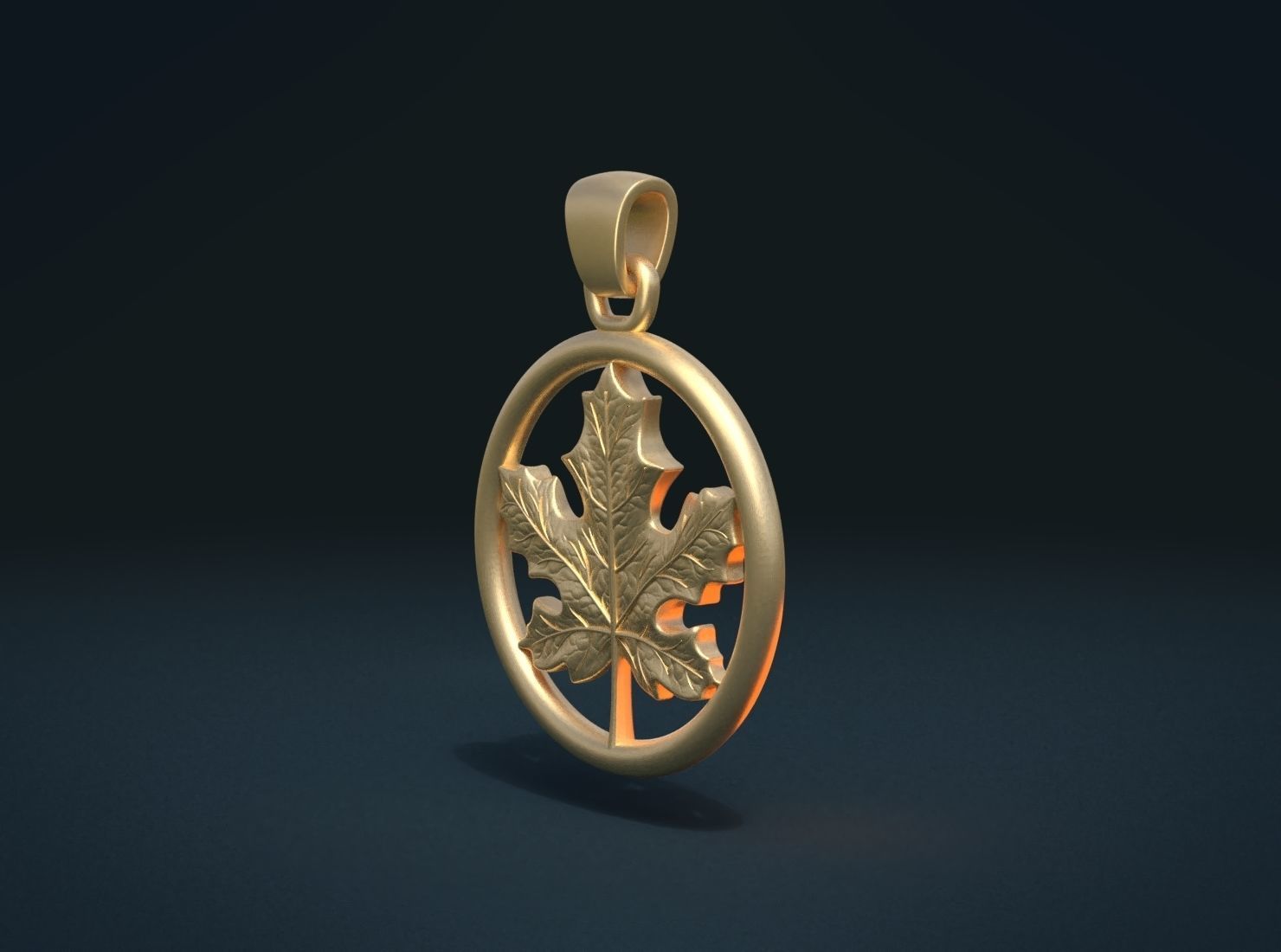 Maple Pendant 3D print model_2