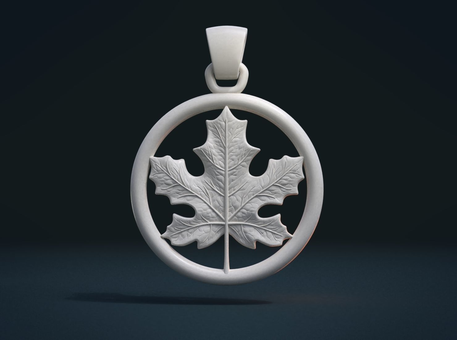 Maple Pendant 3D print model_6