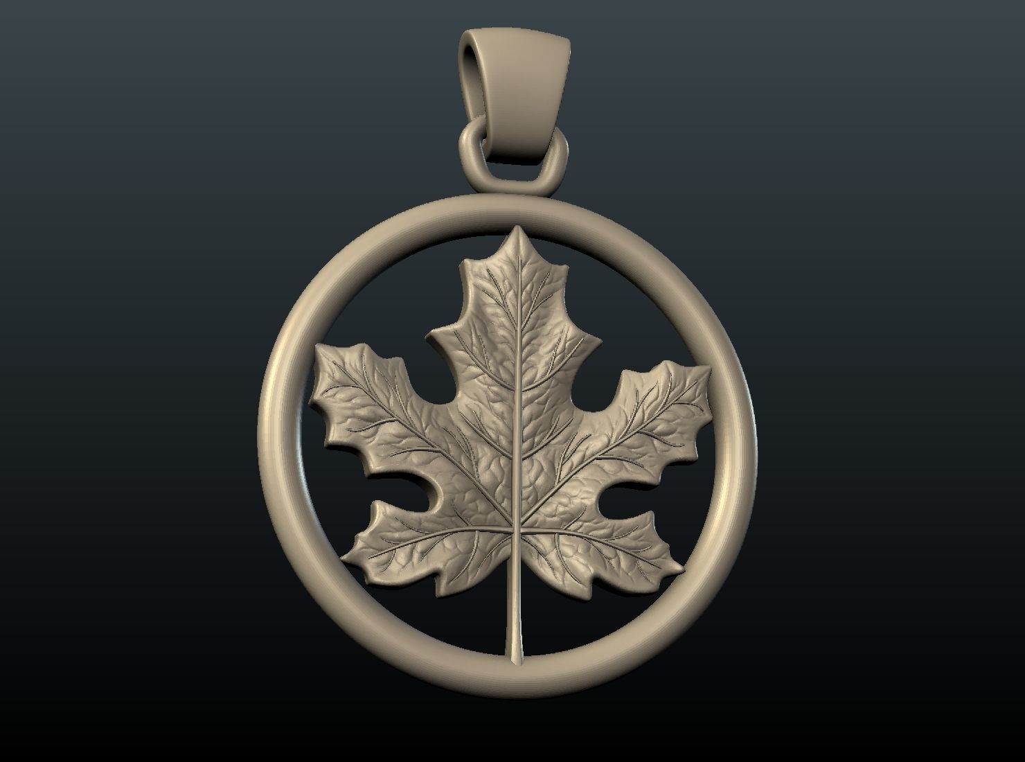 Maple Pendant 3D print model_7