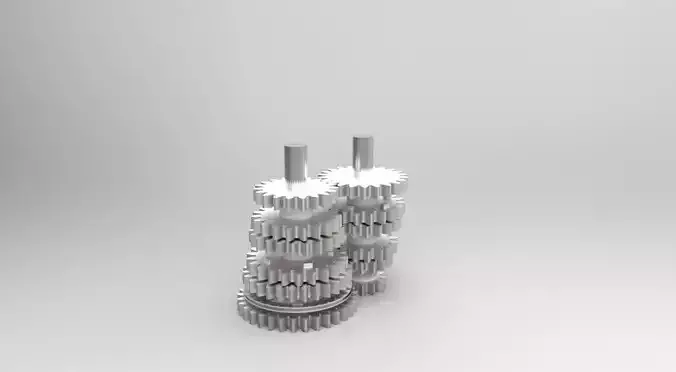6 Speed transmission Free 3D model