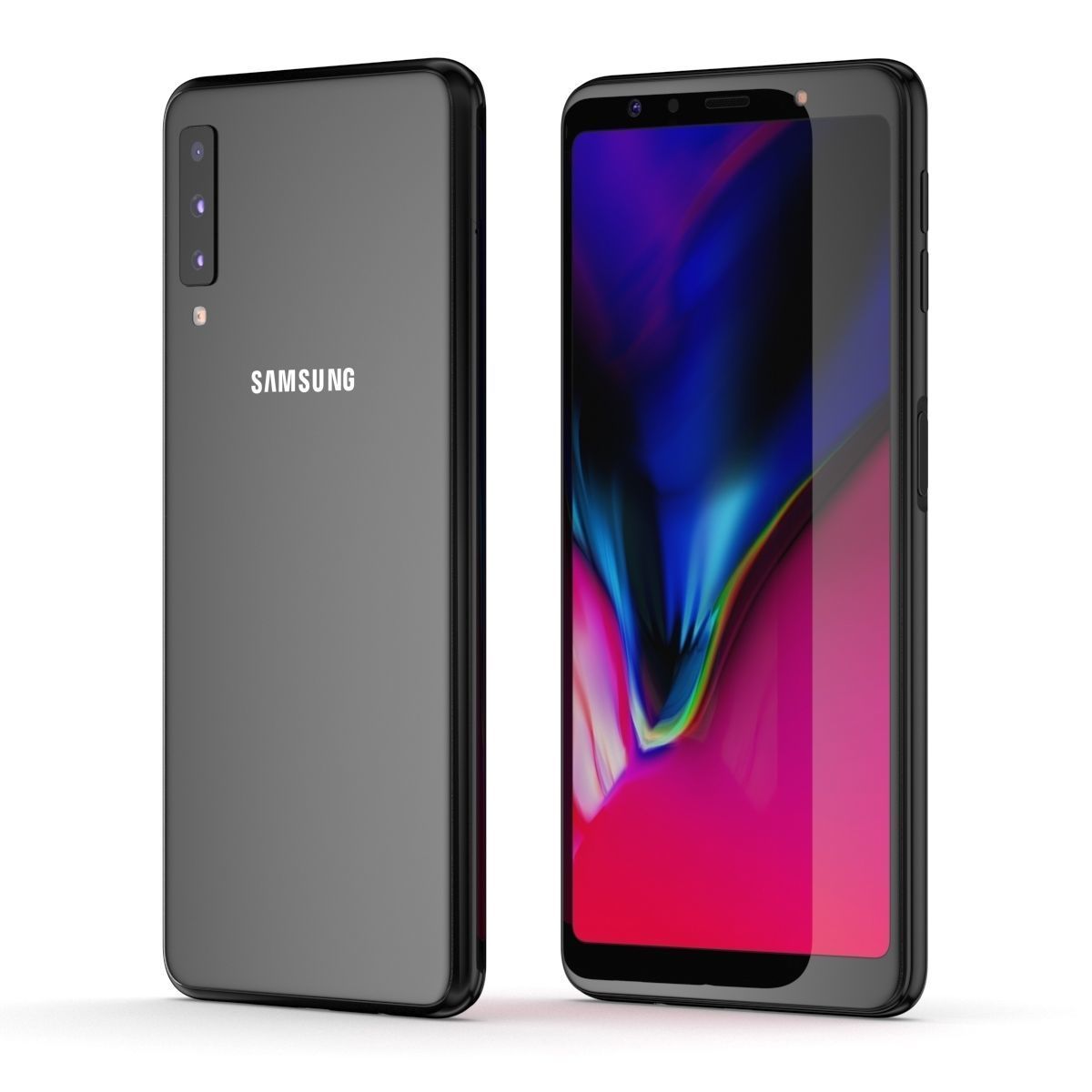 Samsung GALAXY A7 Black 2018-2019 3D model_4