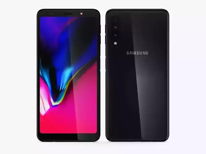 Samsung GALAXY A7 Black 2018-2019 3D model Samsung GALAXY A7 Black 2018-2019 3D model