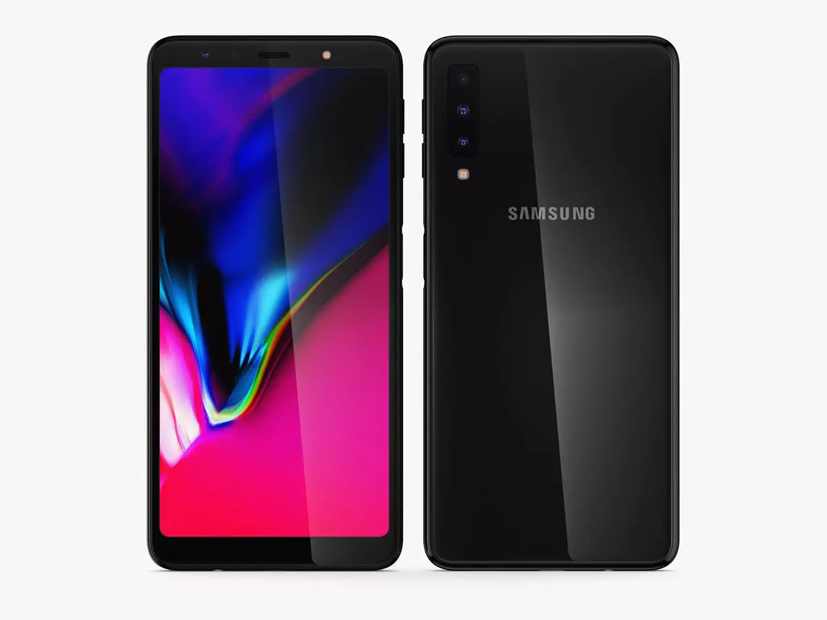 Samsung GALAXY A7 Black 2018-2019 3D model_0