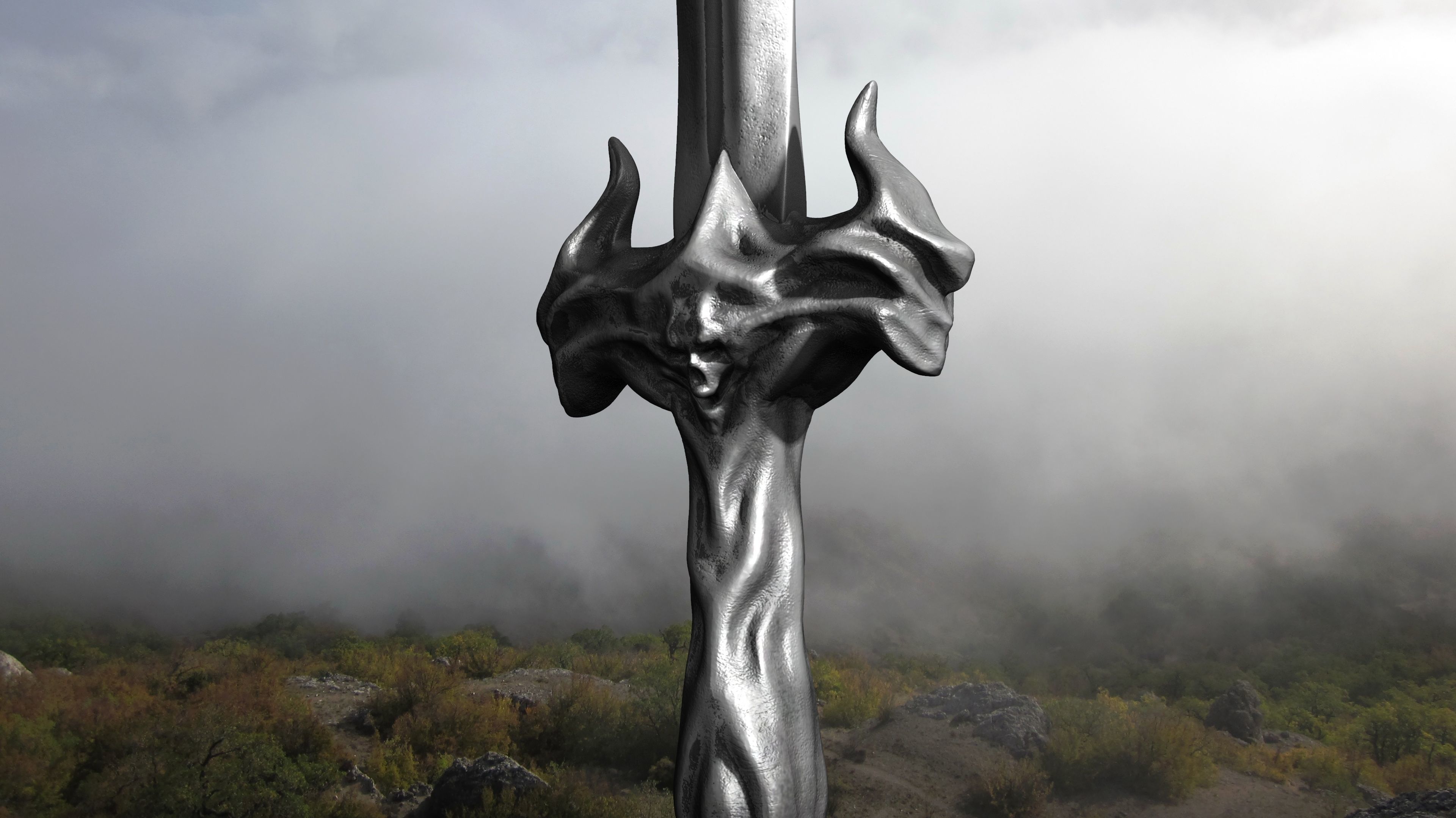 Sword human body 3D model_36