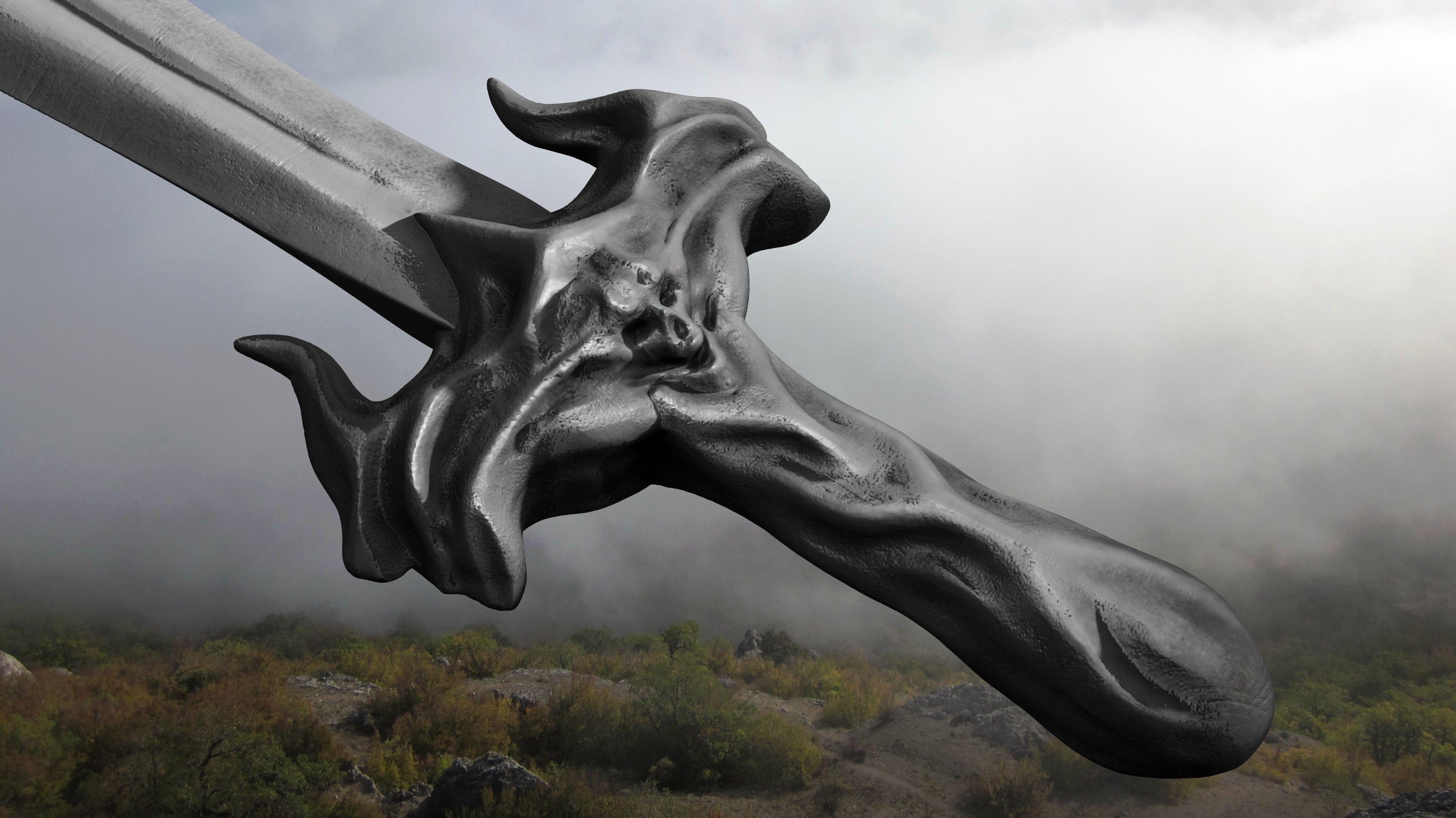 Sword human body 3D model_21