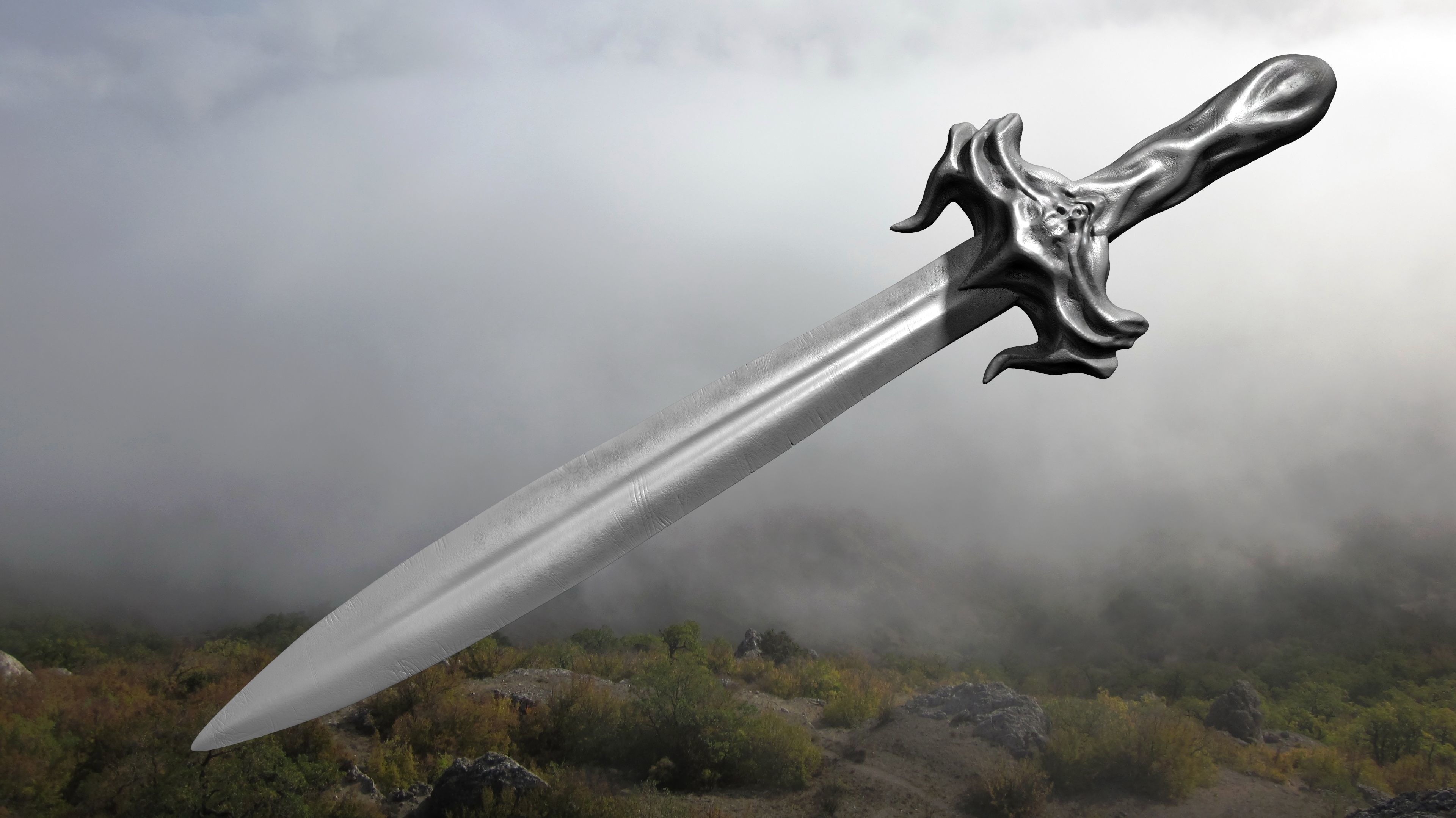 Sword human body 3D model_17
