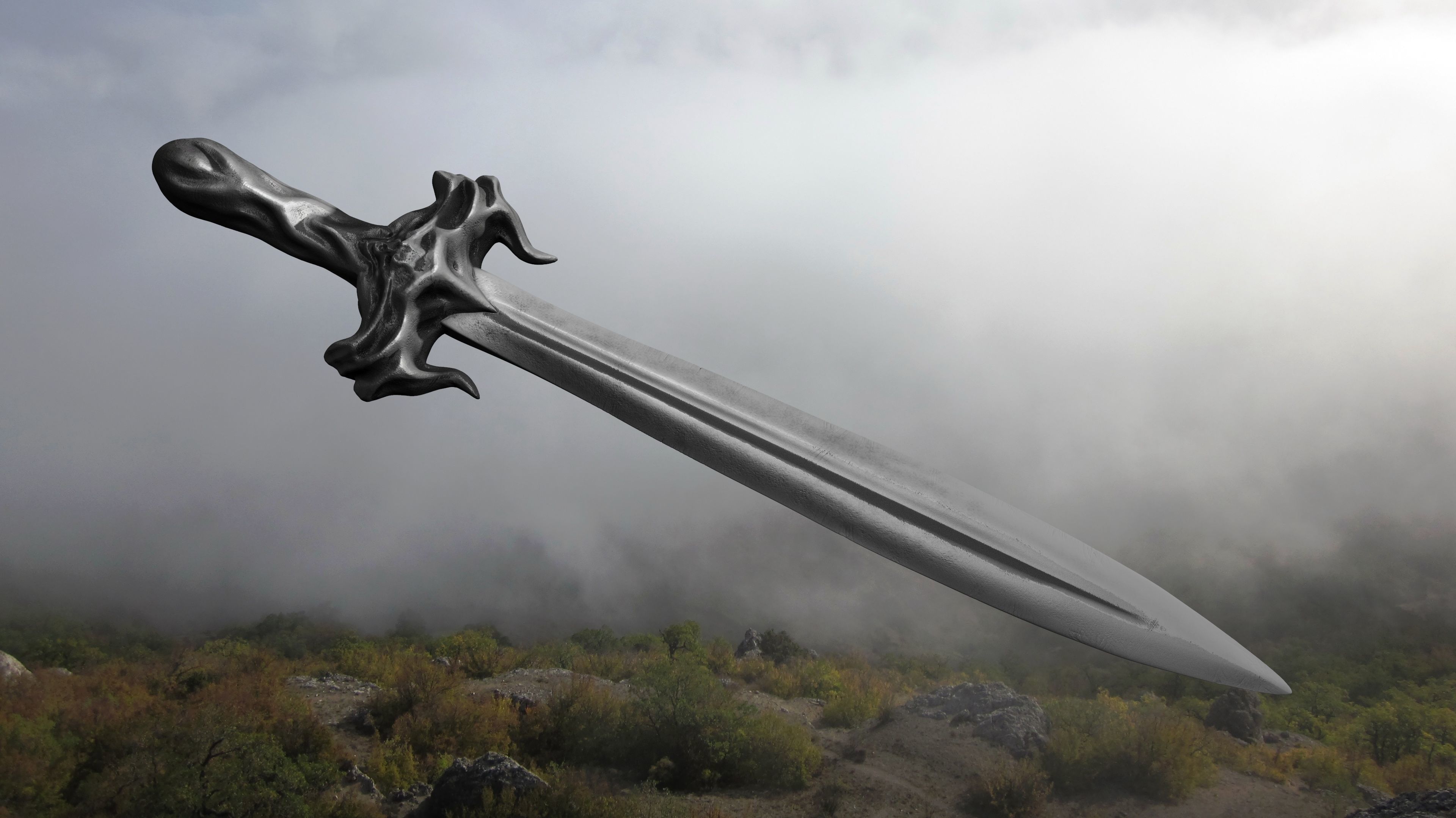 Sword human body 3D model_7