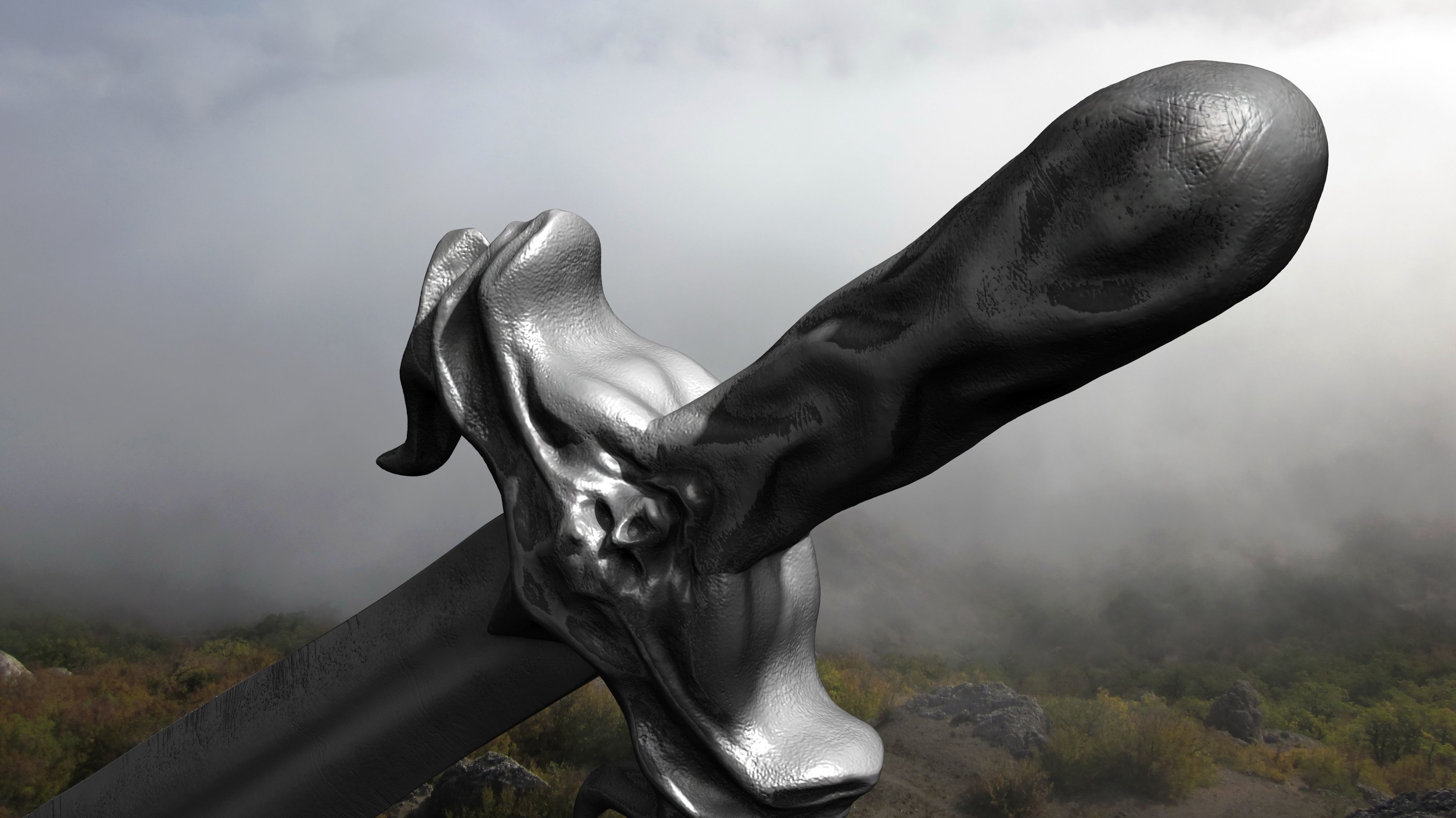 Sword human body 3D model_4