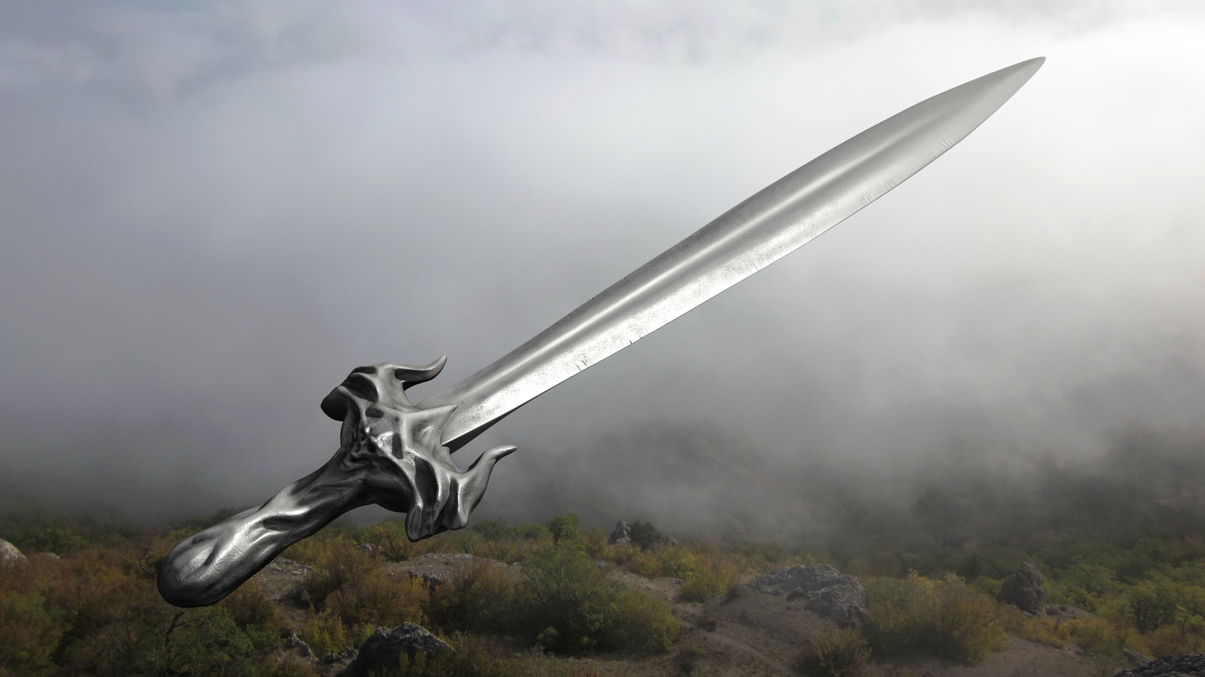 Sword human body 3D model_5