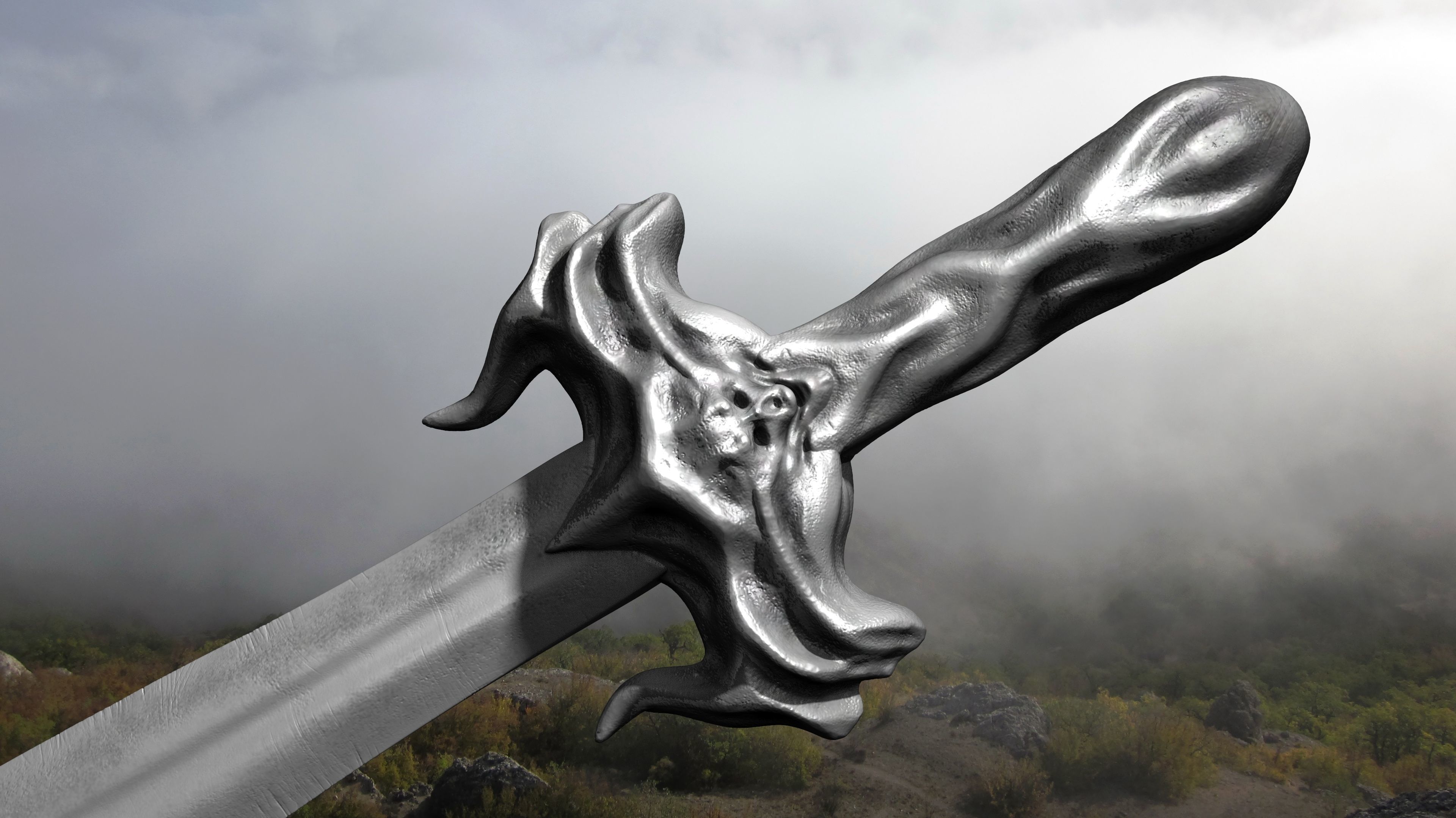 Sword human body 3D model_37