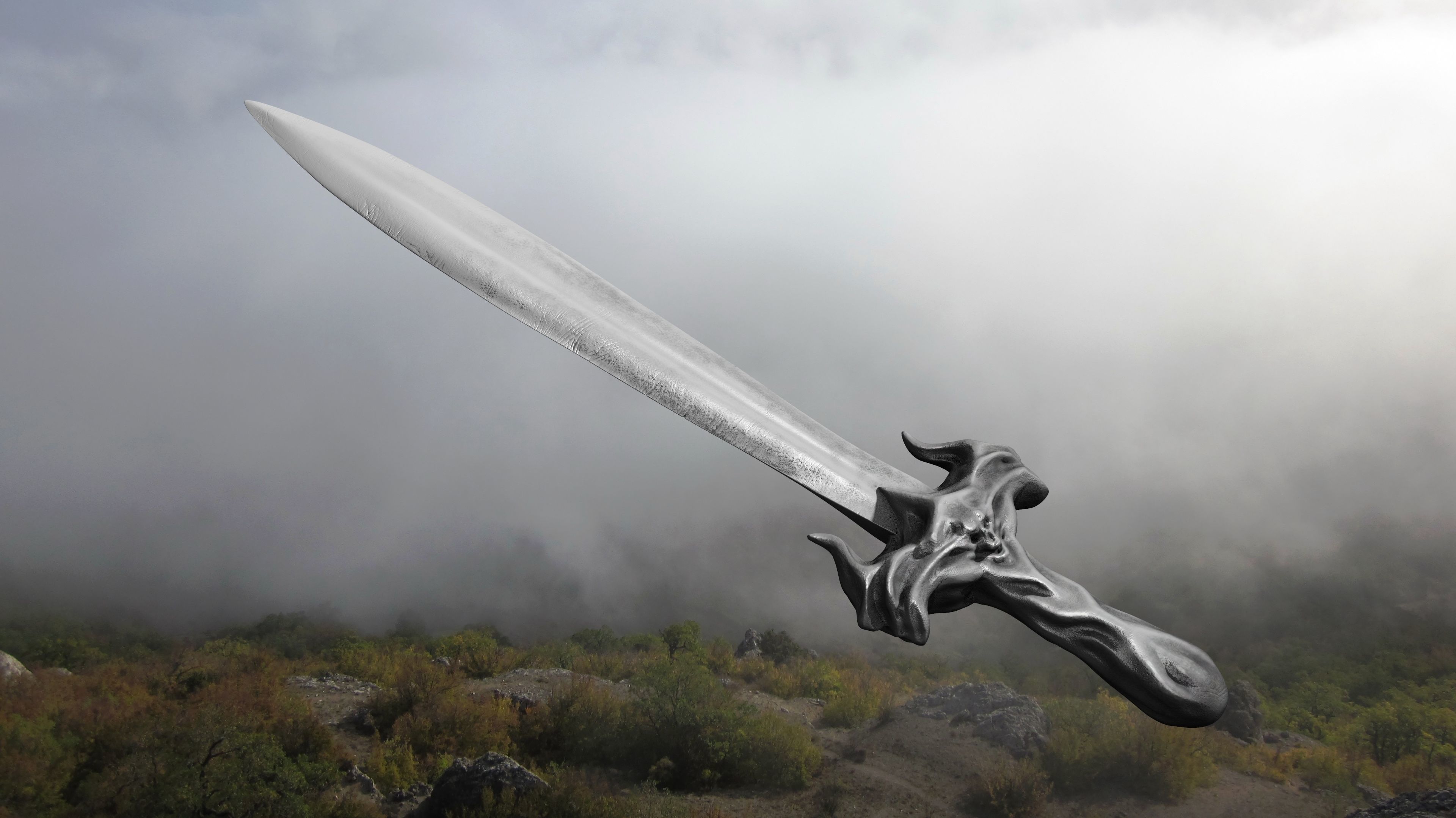 Sword human body 3D model_8