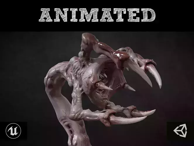 Venous Clawed Worm Low-poly 3D model