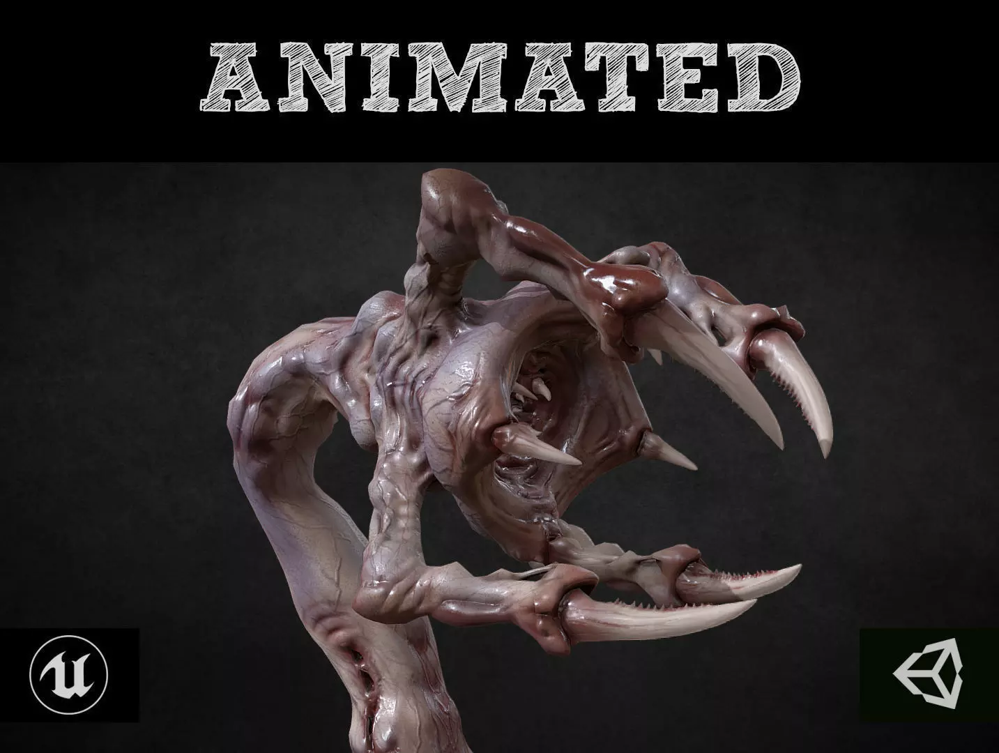 Venous Clawed Worm Low-poly 3D model_0