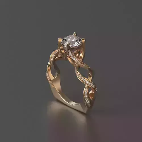 jewelry diamond beautiful ring flower 3d printed model 3D print model