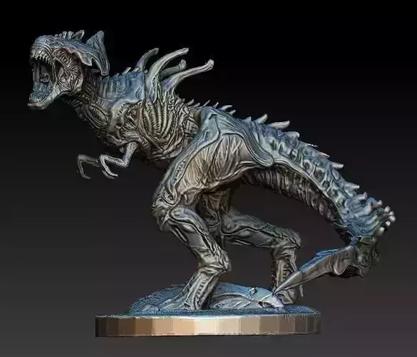 XenoRex xenomorph alien statue with base  3D model