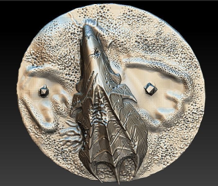 XenoRex xenomorph alien statue with base  3D model_7