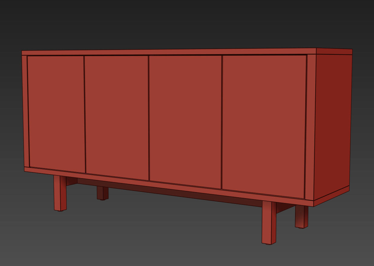 STOCKHOLM Sideboard and mirror 3D model_5