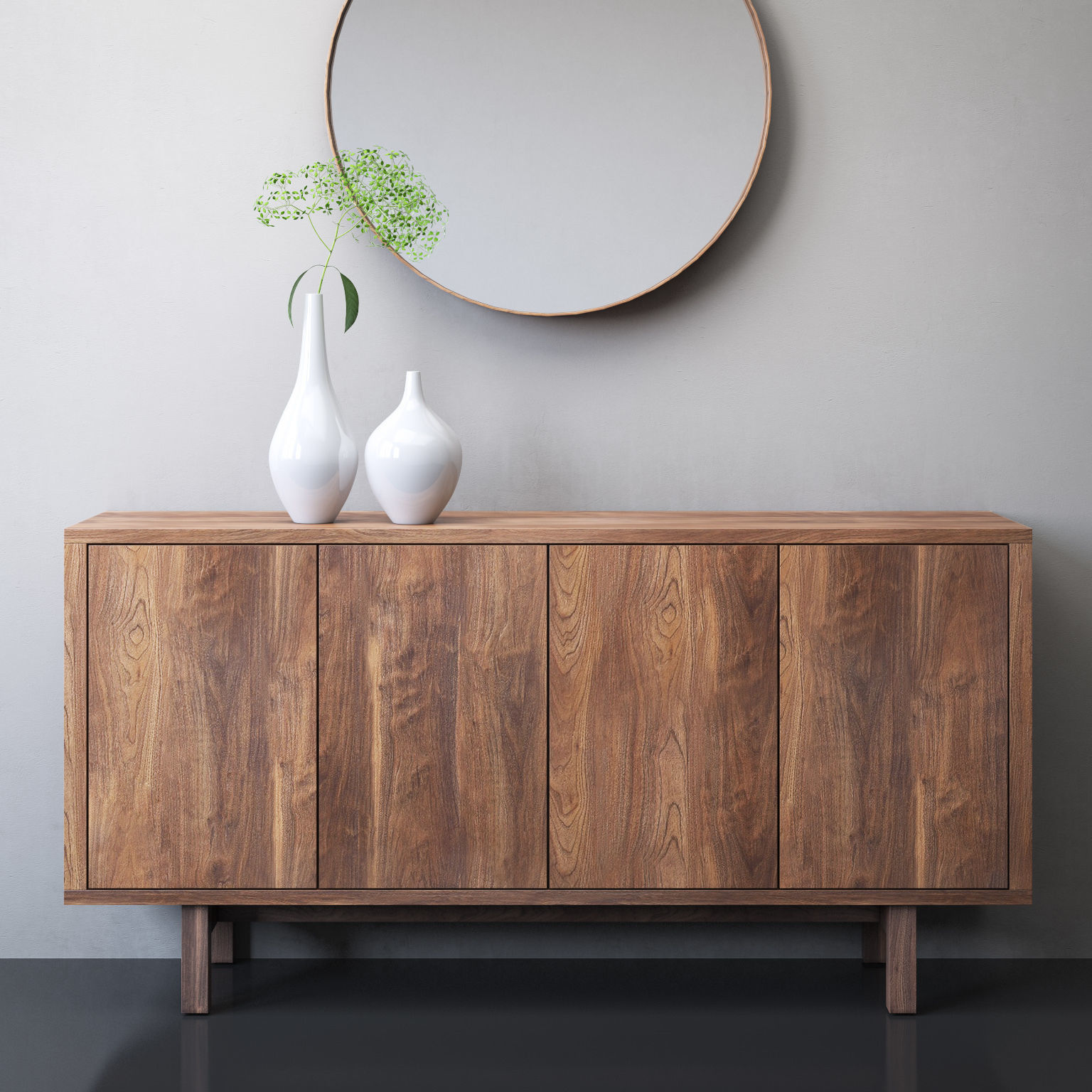 STOCKHOLM Sideboard and mirror 3D model_1